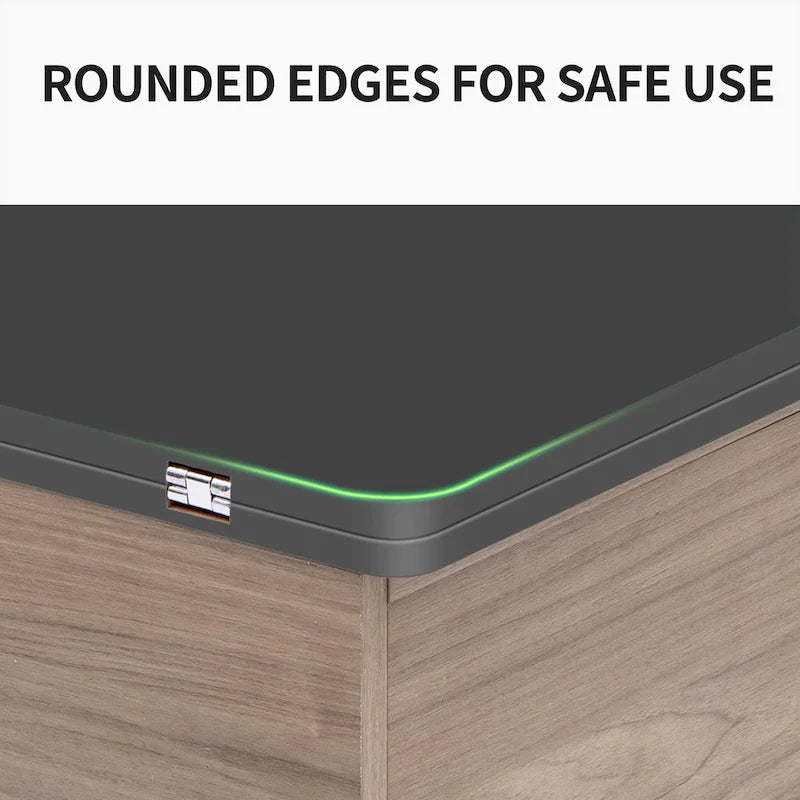 Table basse relevable avec tiroirs et étagères