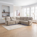 Fauteuil inclinable manuel avec bande lumineuse LED, ports USB, rangement dissimulé et porte-gobelets - Crème