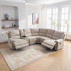 Fauteuil inclinable manuel avec bande lumineuse LED, ports USB, rangement dissimulé et porte-gobelets - Crème