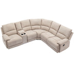 Fauteuil inclinable manuel avec bande lumineuse LED, ports USB, rangement dissimulé et porte-gobelets - Crème