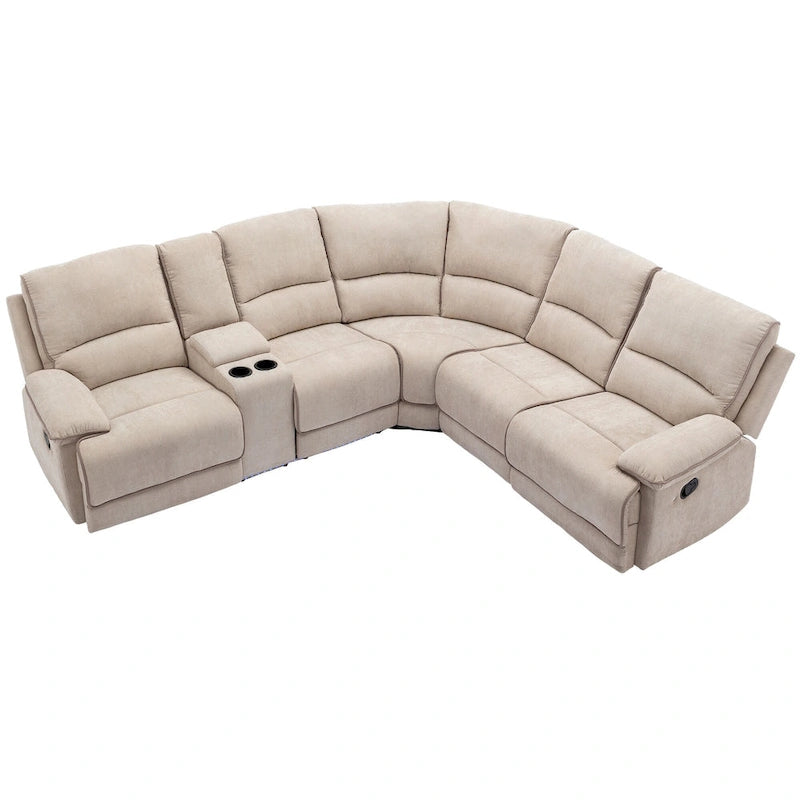 Fauteuil inclinable manuel avec bande lumineuse LED, ports USB, rangement dissimulé et porte-gobelets - Crème