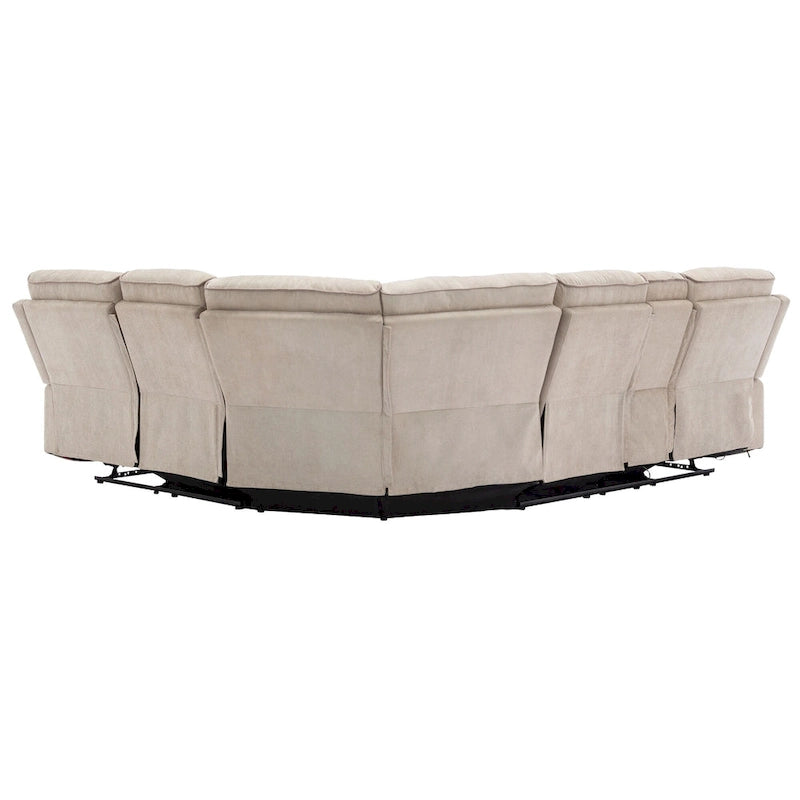 Fauteuil inclinable manuel avec bande lumineuse LED, ports USB, rangement dissimulé et porte-gobelets - Crème