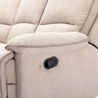 Fauteuil inclinable manuel avec bande lumineuse LED, ports USB, rangement dissimulé et porte-gobelets - Crème