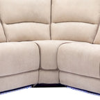 Fauteuil inclinable manuel avec bande lumineuse LED, ports USB, rangement dissimulé et porte-gobelets - Crème