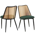 Chaises de salle à manger en rotin (lot de 2) avec pieds en métal
