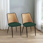Chaises de salle à manger en rotin (lot de 2) avec pieds en métal