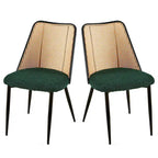 Chaises de salle à manger en rotin (lot de 2) avec pieds en métal