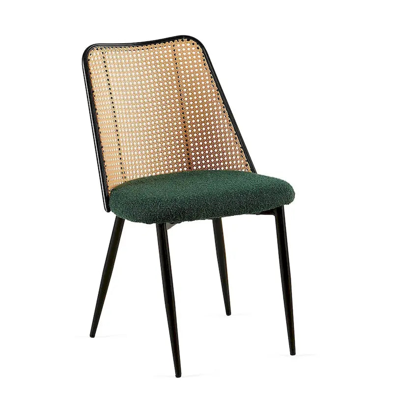 Chaises de salle à manger en rotin (lot de 2) avec pieds en métal