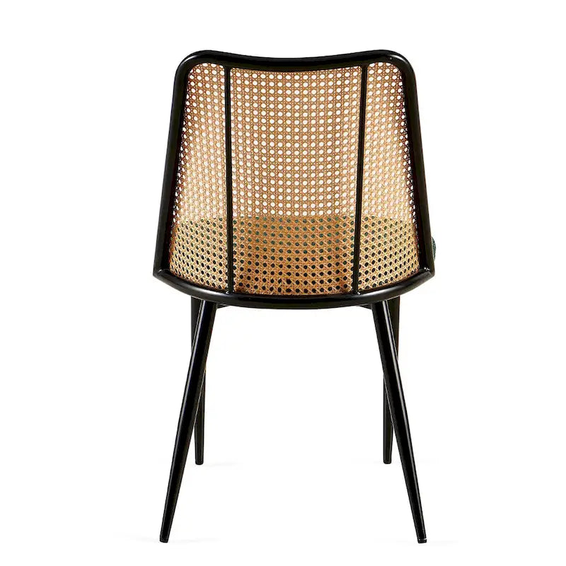 Chaises de salle à manger en rotin (lot de 2) avec pieds en métal