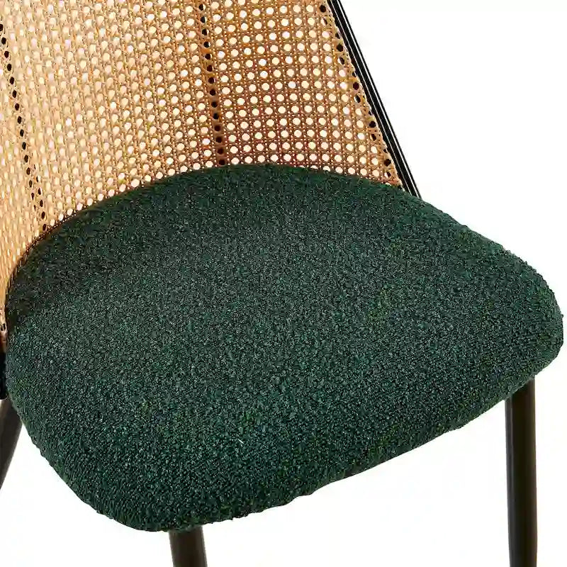 Chaises de salle à manger en rotin (lot de 2) avec pieds en métal