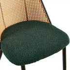 Chaises de salle à manger en rotin (lot de 2) avec pieds en métal