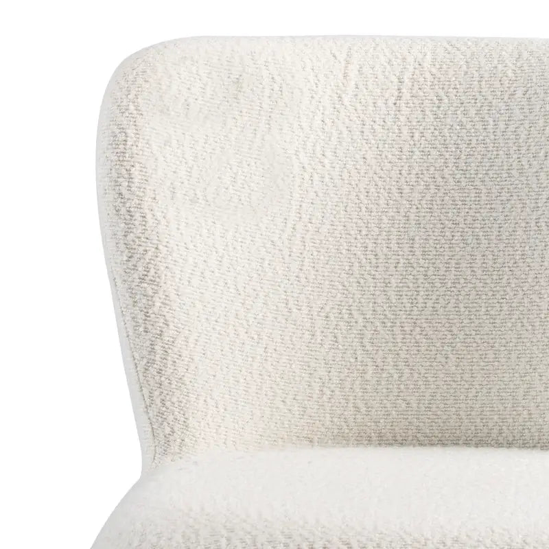 Tabouret de bar moderne 30", siège blanc avec pieds en métal noir et embouts dorés
