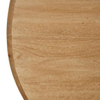 Table à manger ronde, plateau de 48 pouces, bois de manguier, brun naturel, 4 pieds piliers