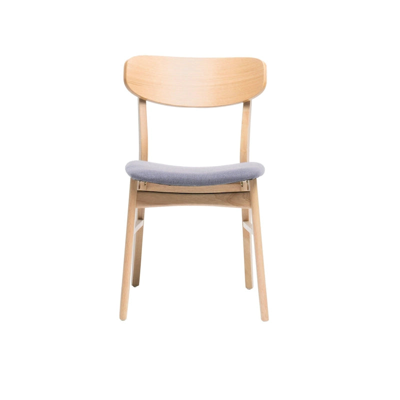 Lot de 2 chaises de salle à manger - Siège rembourré gris, pieds évasés