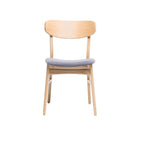 Lot de 2 chaises de salle à manger - Siège rembourré gris, pieds évasés