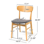 Lot de 2 chaises de salle à manger - Siège rembourré gris, pieds évasés