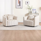 Fauteuil d'appoint pivotant rembourré avec oreiller (lot de 2)