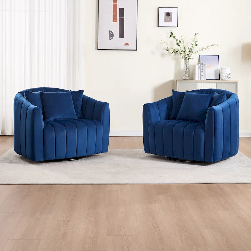 Fauteuil d'appoint pivotant rembourré avec oreiller (lot de 2)