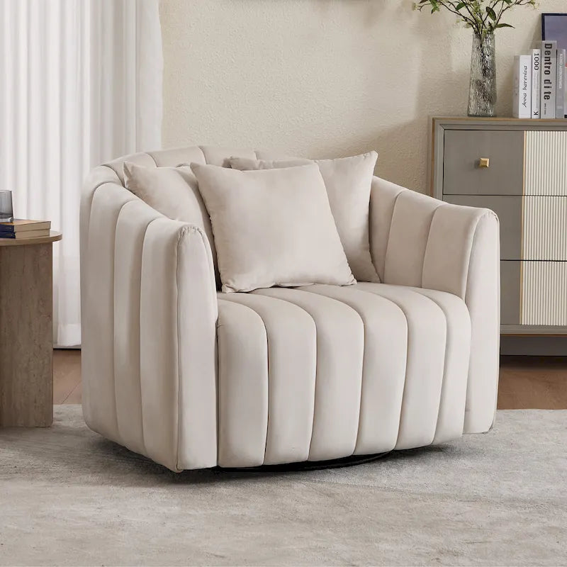 Fauteuil d'appoint pivotant rembourré avec oreiller (lot de 2)