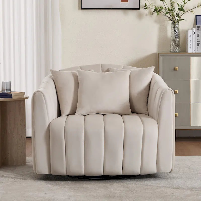 Fauteuil d'appoint pivotant rembourré avec oreiller (lot de 2)