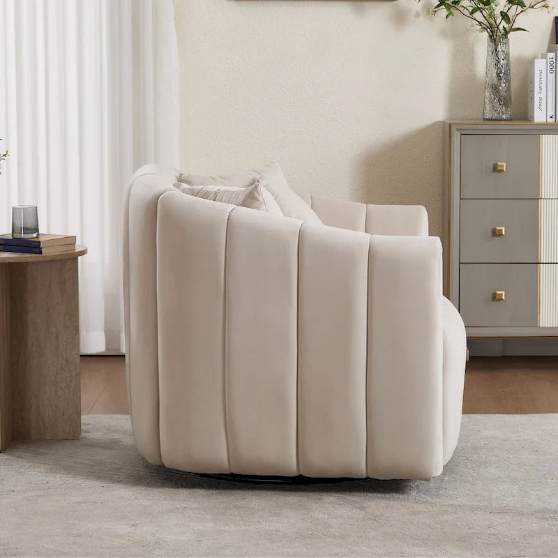 Fauteuil d'appoint pivotant rembourré avec oreiller (lot de 2)