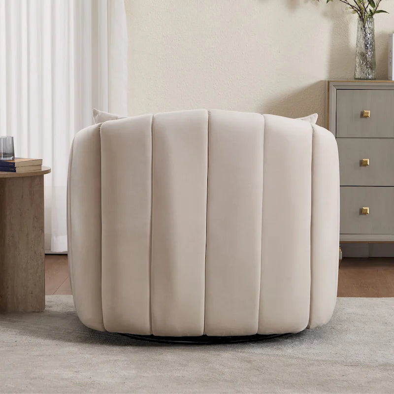 Fauteuil d'appoint pivotant rembourré avec oreiller (lot de 2)