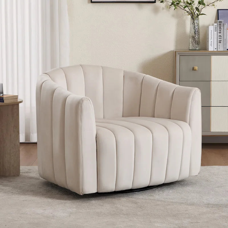 Fauteuil d'appoint pivotant rembourré avec oreiller (lot de 2)
