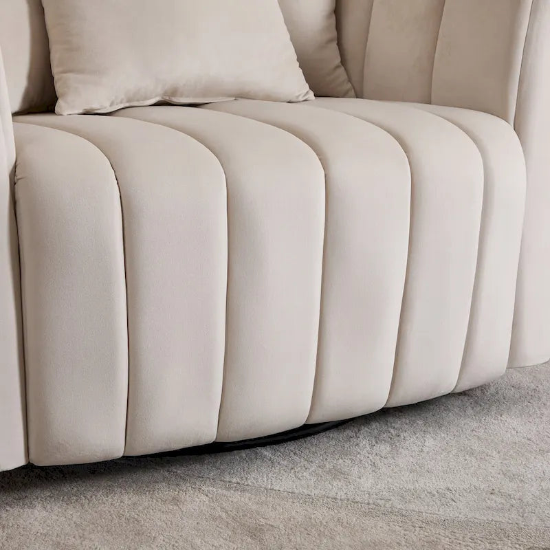 Fauteuil d'appoint pivotant rembourré avec oreiller (lot de 2)