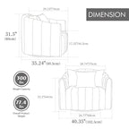 Fauteuil d'appoint pivotant rembourré avec oreiller (lot de 2)