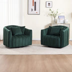 Fauteuil d'appoint pivotant rembourré avec oreiller (lot de 2)