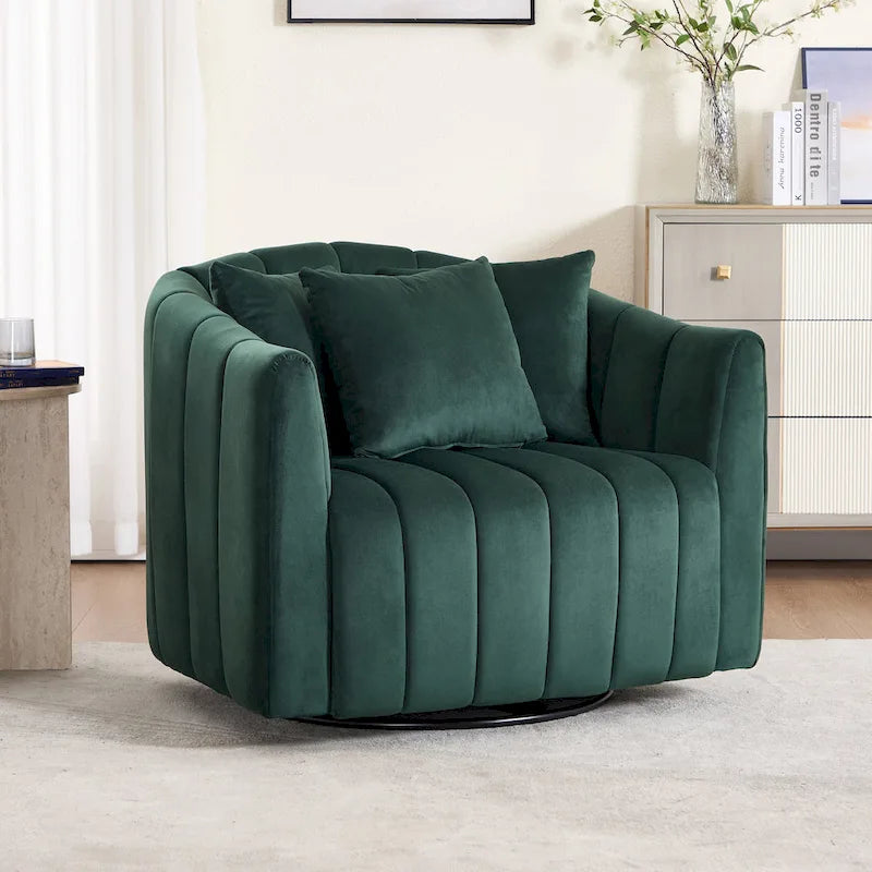 Fauteuil d'appoint pivotant rembourré avec oreiller (lot de 2)