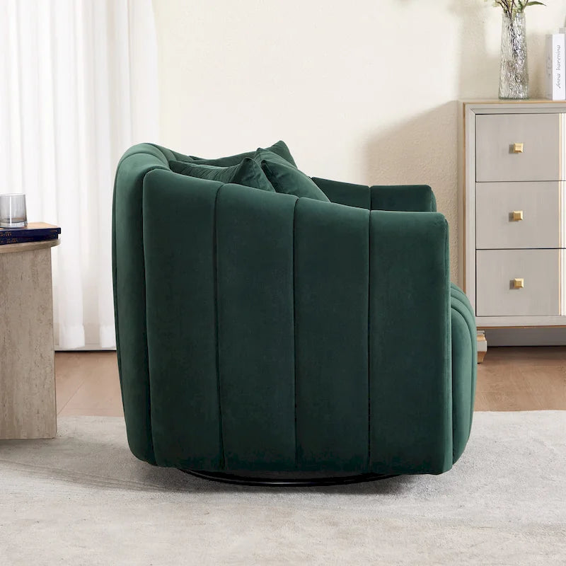 Fauteuil d'appoint pivotant rembourré avec oreiller (lot de 2)