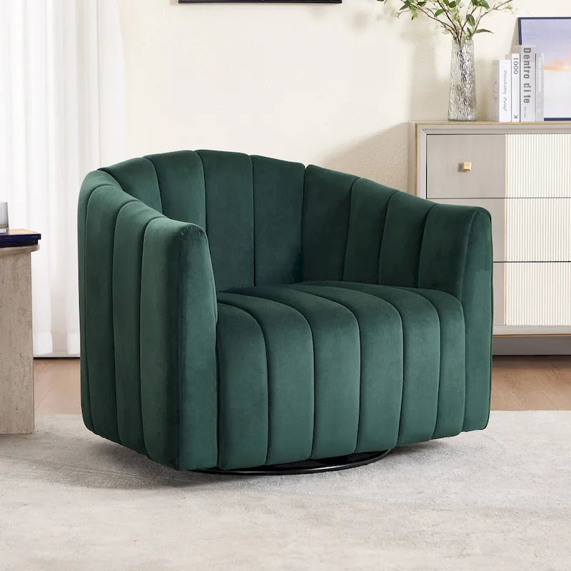 Fauteuil d'appoint pivotant rembourré avec oreiller (lot de 2)