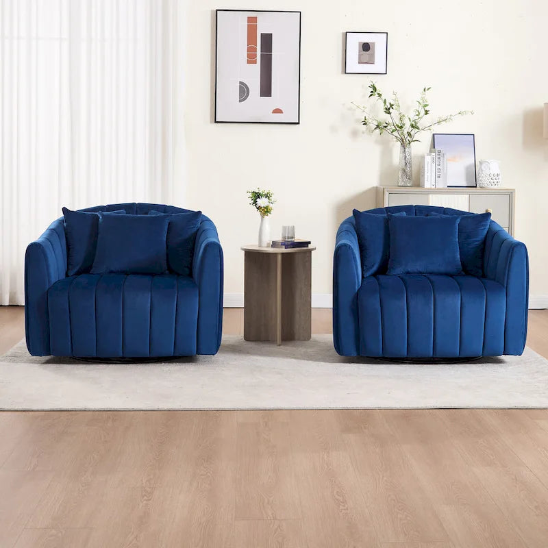 Fauteuil d'appoint pivotant rembourré avec oreiller (lot de 2)