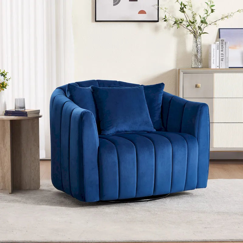 Fauteuil d'appoint pivotant rembourré avec oreiller (lot de 2)