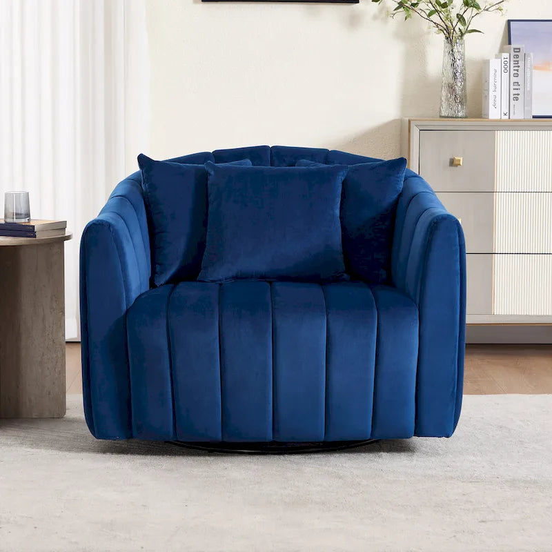 Fauteuil d'appoint pivotant rembourré avec oreiller (lot de 2)