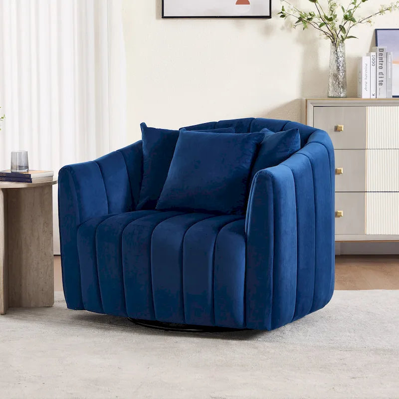 Fauteuil d'appoint pivotant rembourré avec oreiller (lot de 2)