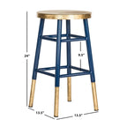 SAFAVIEH Celine 24-inch Navy/ Gold Counter Stool - 13.5 x 13.5 x 24 - 14Wx14Dx24H