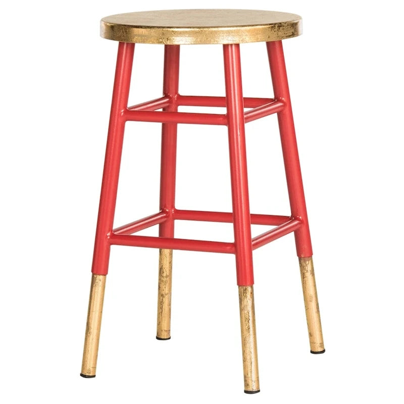 Tabouret de comptoir en métal de 61 cm avec garniture dorée