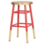 Tabouret de comptoir en métal de 61 cm avec garniture dorée