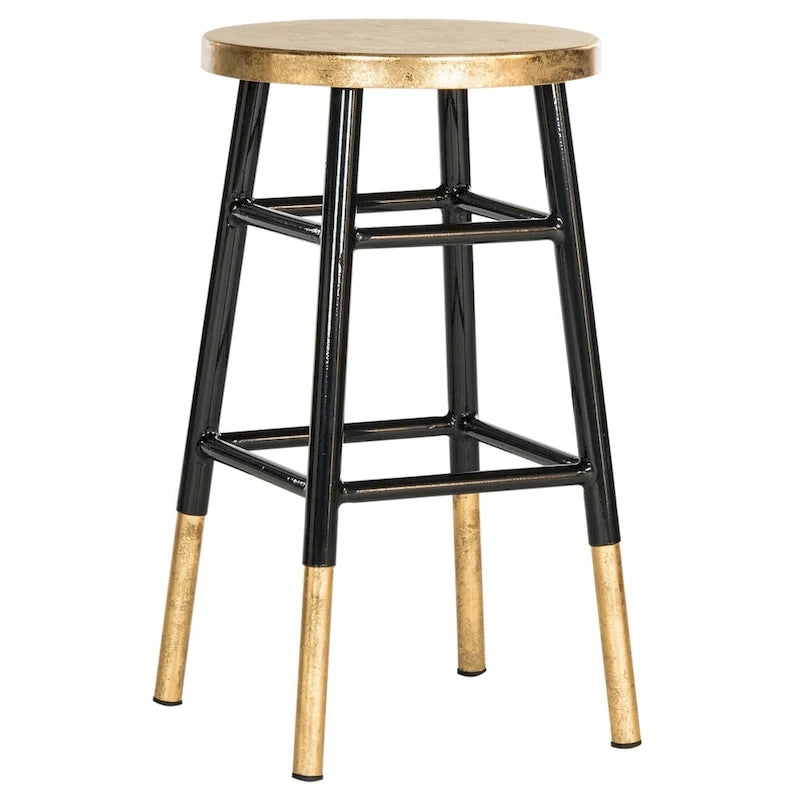 Tabouret de comptoir en métal de 61 cm avec garniture dorée