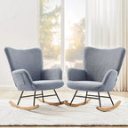 Ensemble de 2 fauteuils à bascule Teddy rembourrés avec poches de rangement