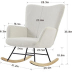 Ensemble de 2 fauteuils à bascule Teddy rembourrés avec poches de rangement