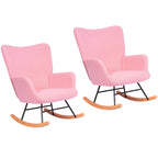 Ensemble de 2 fauteuils à bascule Teddy rembourrés avec poches de rangement