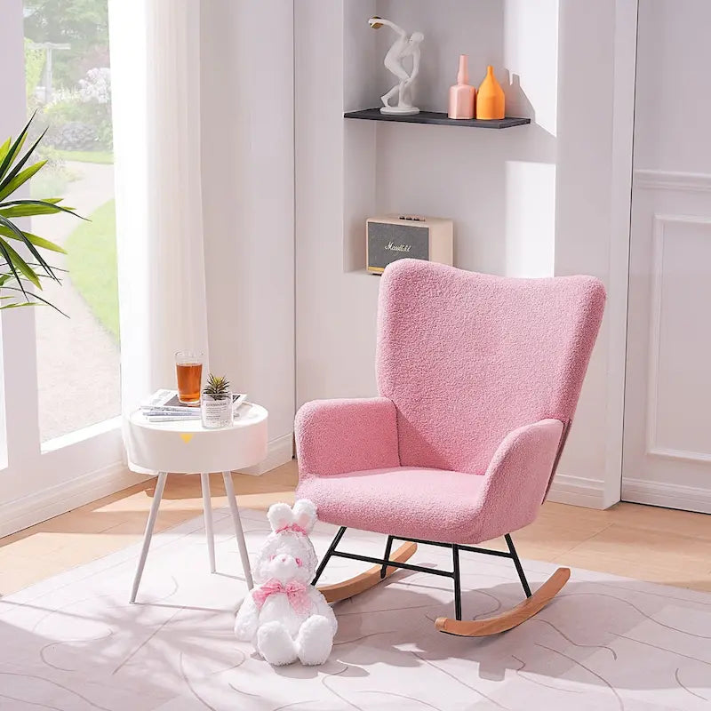 Ensemble de 2 fauteuils à bascule Teddy rembourrés avec poches de rangement