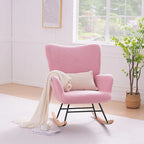 Ensemble de 2 fauteuils à bascule Teddy rembourrés avec poches de rangement