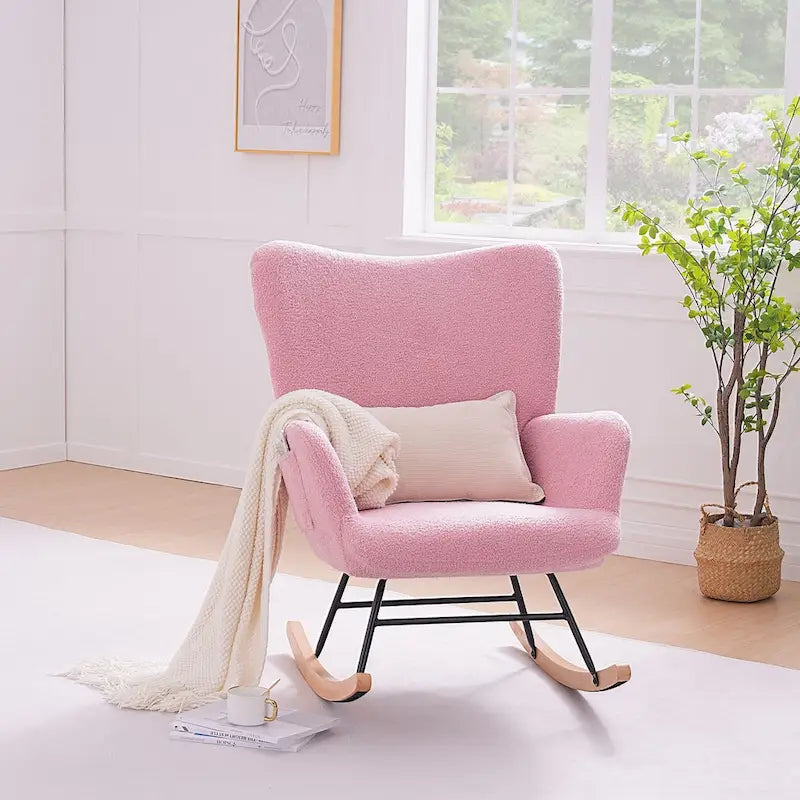 Ensemble de 2 fauteuils à bascule Teddy rembourrés avec poches de rangement
