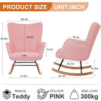 Ensemble de 2 fauteuils à bascule Teddy rembourrés avec poches de rangement