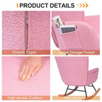 Ensemble de 2 fauteuils à bascule Teddy rembourrés avec poches de rangement
