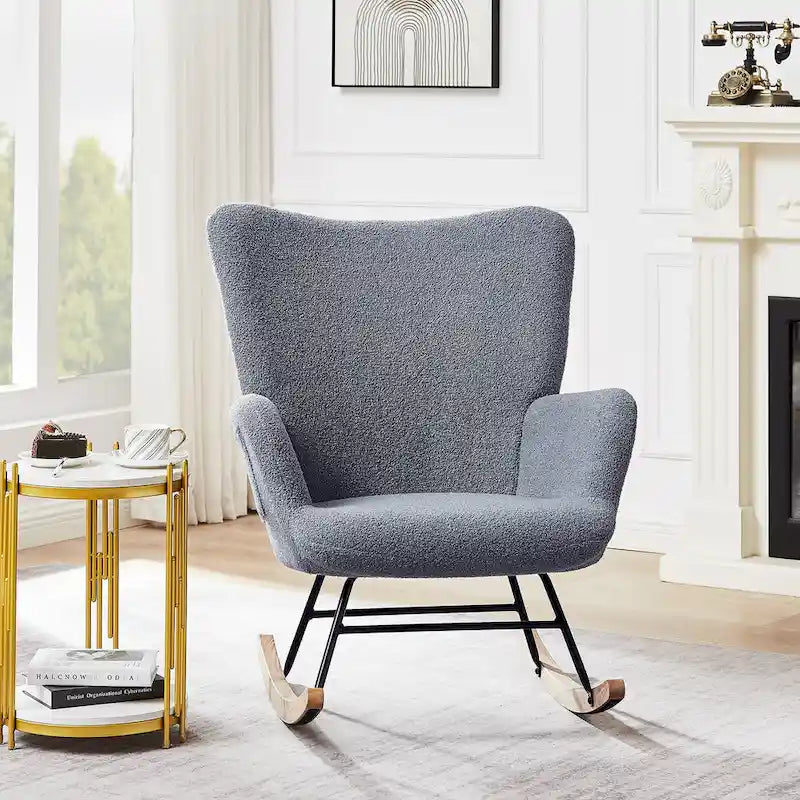 Ensemble de 2 fauteuils à bascule Teddy rembourrés avec poches de rangement